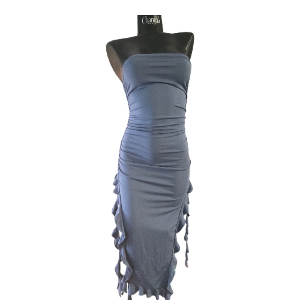 Blue Strapless Dress